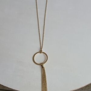 Banana Republic Gold Pendant Necklace with Modern Tassel